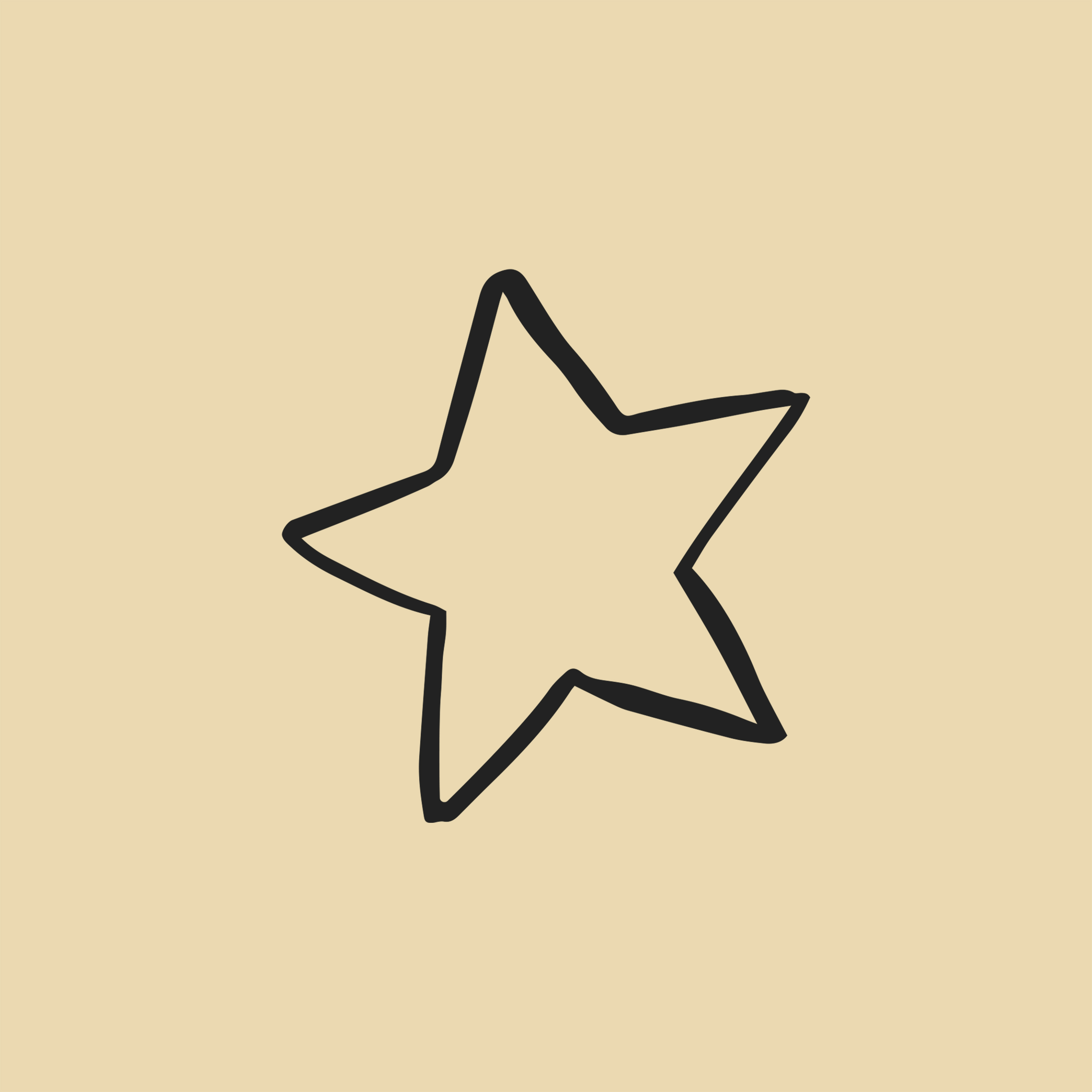 Stella nera disegnata a mano, simbolo della qualità sorprendente dei prodotti Le Naturelle Gourmet